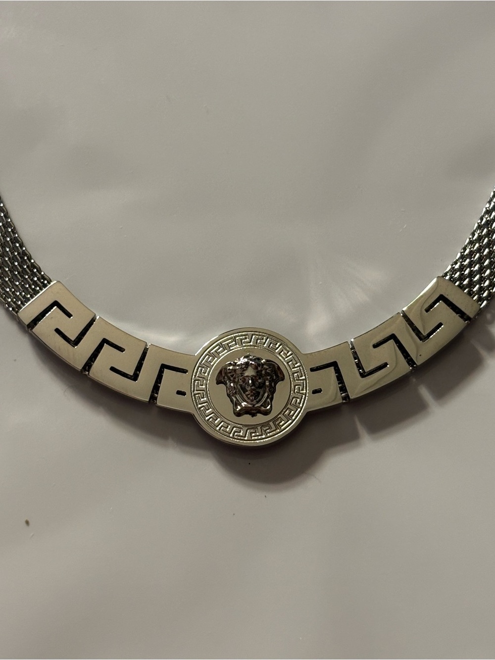 Classic Silver Greek Key Pendant Necklace - Picture 4 of 6